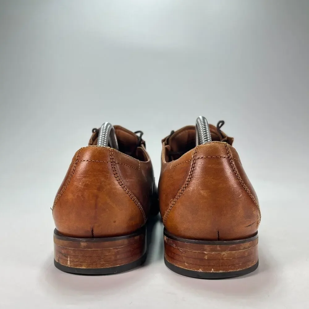 ALDO Oliliria Cognac Brown Tan Lace Up Leather Oxford Dress Shoes Men’s Size 9